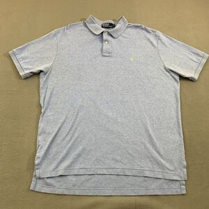 Polo Ralph Lauren Polo Shirt Mens XL Heathered Blue Soft Cotton Green Pony
